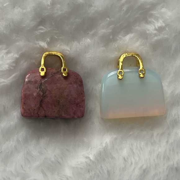 Stone purse pendant charm - Picture 4 of 5